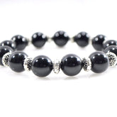 FBT - Black Oynx Genuine Agate Stone Stretch Bracelets - FashionByTeresa